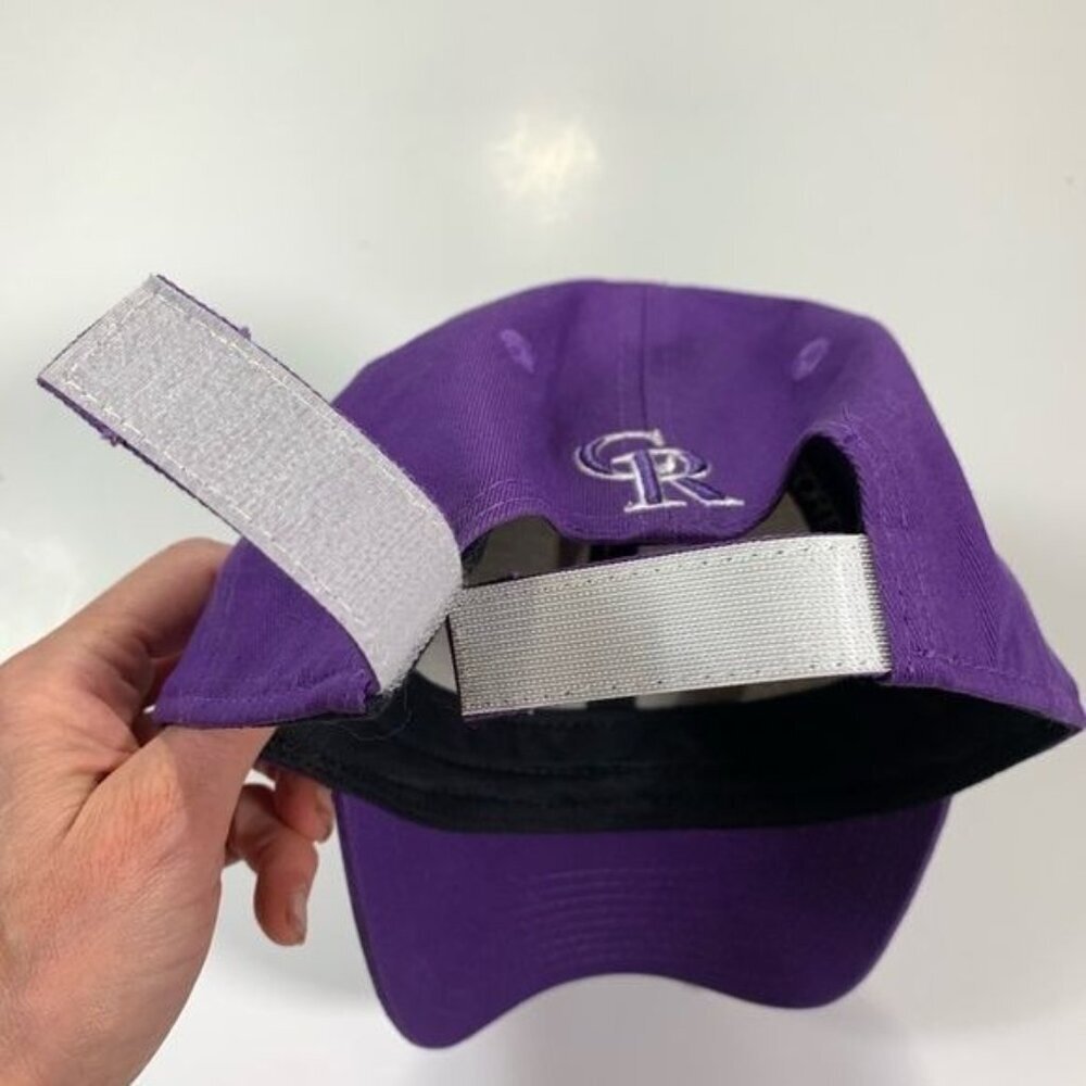 Colorado Rockies Baseball Hat Purple White Iridescent Brim Size Girls Youth - Picture 4 of 11
